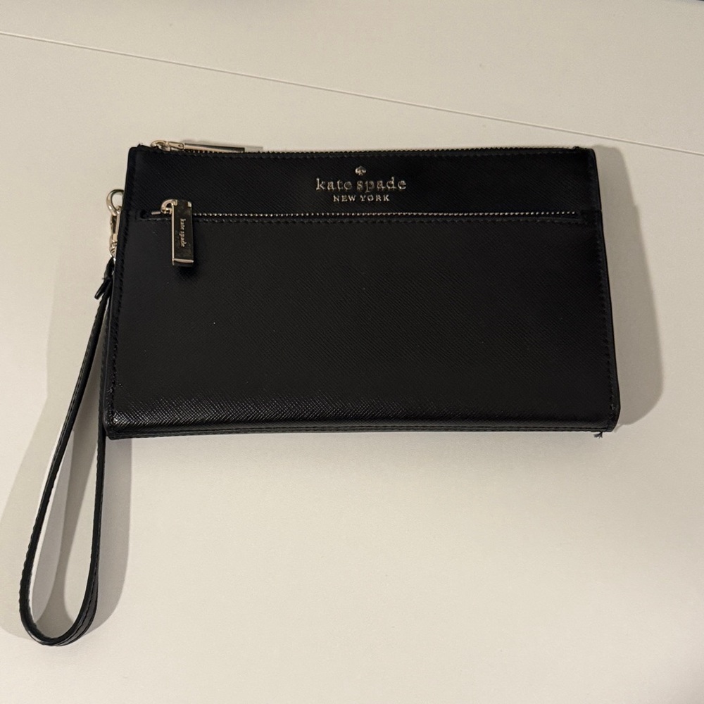 Kate Spade Black Leather Wristlet